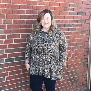Leopard print peplum top